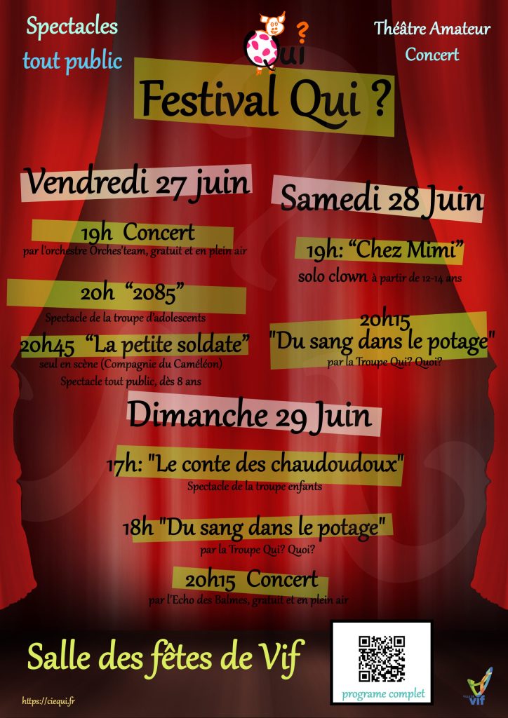 affiche du festival d'été de la Compagnie Qui ?